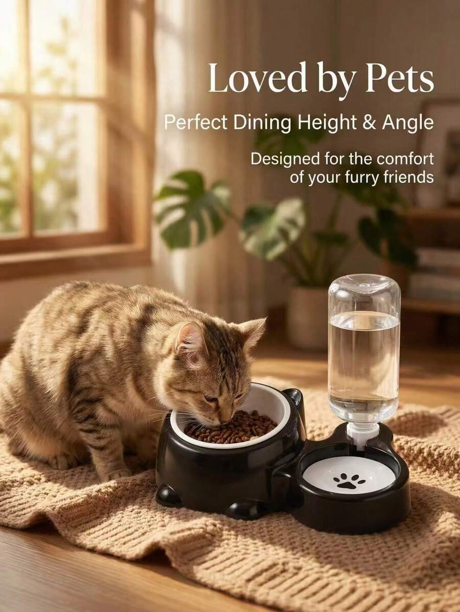 2-In-1 Automatic Water Feeder & Pet Bowl - Self-Filling Drinking Fountain For Cats & Dogs - 500ml - View 1