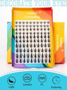 100片动漫风格假睫毛簇，C型卷翘，长度8-16mm混合，精致自然，DIY假睫毛簇，佩戴方便，可重复使用，适合日常妆容 - C - 查看 4