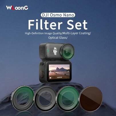 For Osmo Nano Lens Filter Kit, Multi-Coated/ Optical Glass/ Aluminum Alloy Frame, Multiple Types Available | Lightweight Buckle Design Easy Installation | Sport Vlog Photography | Holiday Travel Photography Accessories | Creative Filters For Festival Party And Wedding | Summer Beach Photography Props