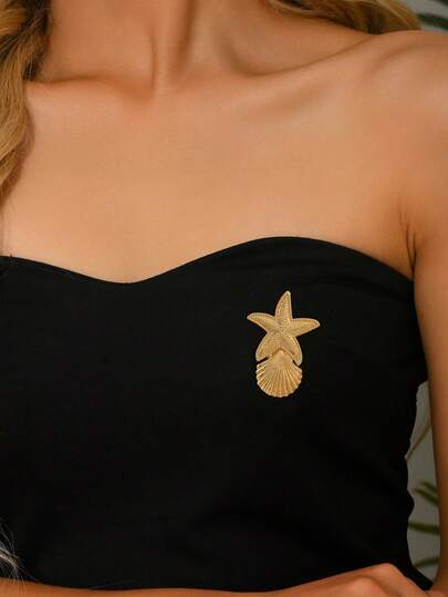 1枚优雅精致的海洋元素胸针，多种款式可选，包括金龙虾、牡蛎壳、海星等，适合女性在夏季派对、海滩度假时佩戴。高品质女士胸针，是情人节、感恩节、母亲节、返校季、毕业季及其他节日的绝佳礼物。