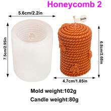 Zhonghui Mold Cute Bee Honeycomb Silicone Candle Mold Set, 3D Bee Hive Gift Box Honeycomb Egg Candle Molds For DIY Beeswax Candle Soap Resin Craft - Bee - View 10