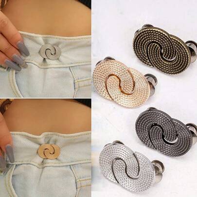 Cinturón de cintura desmontable con forma de doble C, sin necesidad de coser, apretador de cintura para jeans y faldas, hebilla espiral ajustable, accesorio de cintura elegante y de moda