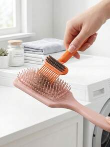 1 pieza Cepillo de limpieza para peines, puede eliminar el cabello enredado en los peines, también es adecuado para limpiar cepillos de pelo de mascotas, agarre cómodo, suministros de limpieza para el hogar y el baño - A - Ver 8