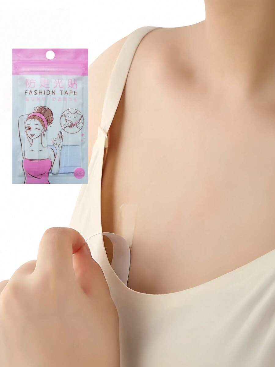 36 pièces de ruban adhésif anti-glissement, ruban adhésif de soutien-gorge mode, fixateur de bretelle de robe, ruban de garde-robe double face, essentiel pour la rentrée scolaire et les tenues de fête - Tous les produits visent à prévenir les accidents vestimentaires et à assurer un ajustement sécurisé, indispensable pour les voyages - transparent - Voir 1