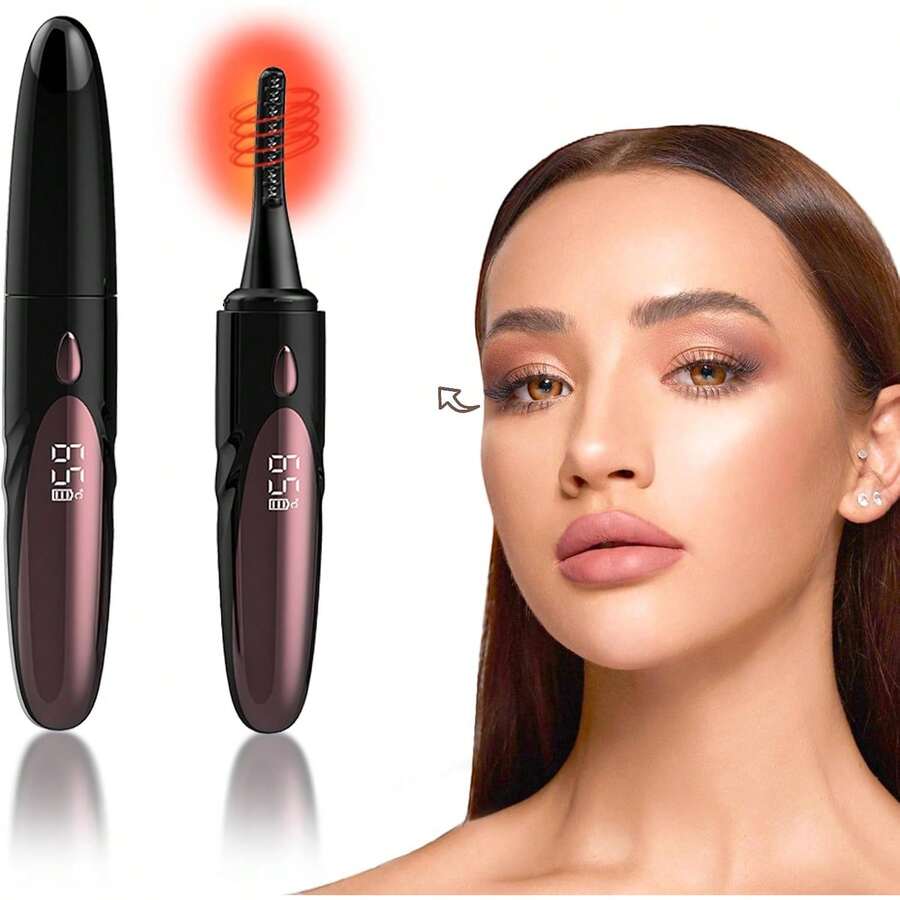 Electric Heated Eyelash Curler - USB Rechargeable, 10s Heat-Up - 黑色 - 查看 1