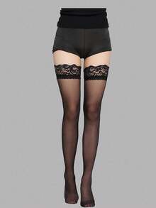 1pcs/3pcs Of Women's Lace Stockings, Perfect For Casual Everyday Wear, Perfect For The Millennium. - 黑色1pcs - 查看 3