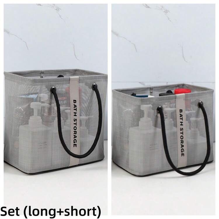 1pc/2pcs Toiletry Bag, Mesh Wash Bag, Storage Pouch, Handheld Toiletry Bag, Bathroom Storage Basket, Beach Bag, Storage Basket, Large Capacity Storage Bag, Shower Basket, Draining Basket, Storage Basket, Unisex Version - Travel, Business Trip, Bathroom Storage Basket. Bathroom Storage Bag, Portable Storage Pouch, Toiletries. Back To School Supplies. Dorm Essentials. Travel Accessories. Daily Necessities. Car Accessories. - General Purpose - View 14