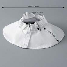 1件多功能蕾丝领假领，适合搭配毛衣、连帽衫等。秋冬季可拆卸荷叶边蕾丝彼得潘领 - 彩色 - 查看 2