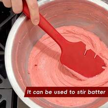 Muỗng trộn bột và kem đa năng bằng silicon màu đỏ và đen, dụng cụ nhà bếp gia đình, đồ dùng làm bánh. - Xem 1