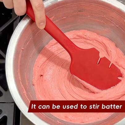 Muỗng trộn bột và kem đa năng bằng silicon màu đỏ và đen, dụng cụ nhà bếp gia đình, đồ dùng làm bánh.