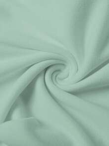 Maternity Bodysuit, Solid Color Round Neck, Minimalist Versatile Slim Fit Summer - Mint Blue - View 3