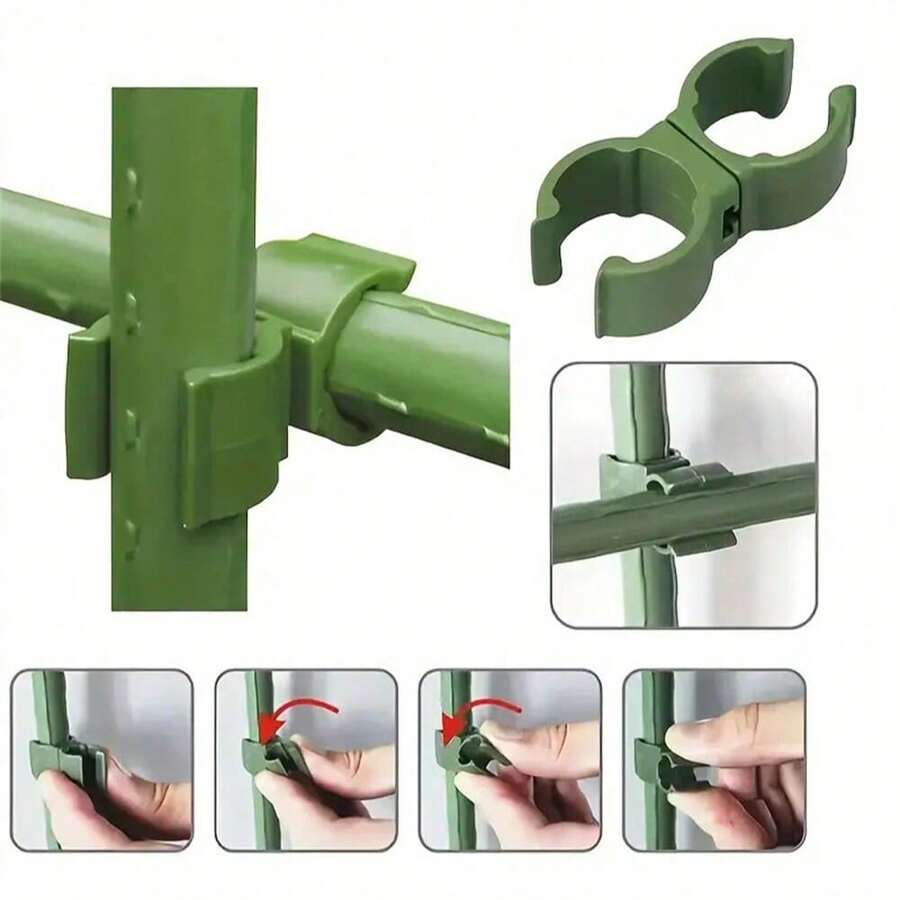 10/20个,360°可调节PE塑料通用扣,适用于园艺配件圆管藤条攀爬架(带塑料涂层钢管),塑料薄膜夹,压力薄膜夹,薄膜扣,适用于温室配件和园艺用品 - A - 查看 1