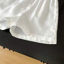 2pcs/Set Girls Striped Petal Sleeve Blouse And Shorts Set, Summer - Pink - View 9