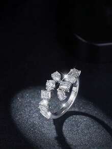 1pc Exquisite & Luxurious 925 Sterling Silver 2.7 Carat Moissanite Ring, Suitable For Women's Daily Wear, Party, Holiday, Valentine's Day, Mother's Day, Wedding Anniversary, Jewelry Gift - Silver - View 2