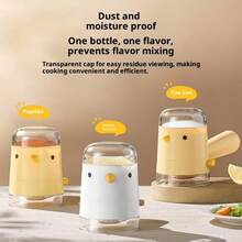 1个鸟形卡通按压式盐瓶定量调味瓶防尘可控量调料罐 - 彩色 - 查看 3