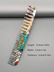 3pcs Professional Hair Styling Comb Set, Hairstylist Cutting Comb, Salon Essential Styling Brush, Fashionable Pattern, Heat Resistant Hardened Resin Material, Father's Day Gift - Multicolor - View 9