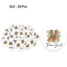 10/20 枚装服装设计性别揭晓徽章，粉色蓝色徽章，男女款，适合婴儿派对礼物和游戏用品，1.8 英寸（男孩/女孩款可选） - 彩色 - 查看 9