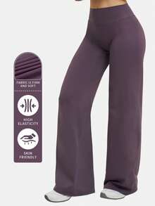 MFVIM 女士高腰阔腿宽松休闲裤，纯紫色，适合运动、跑步、户外活动和健身。 - Bold Plum - 查看 6