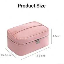 大容量化妆包，真皮化妆包，洗漱包，便携式化妆收纳包，旅行化妆包，男女通用，送给爱人、朋友或作为节日礼物 - 彩色 - 查看 7