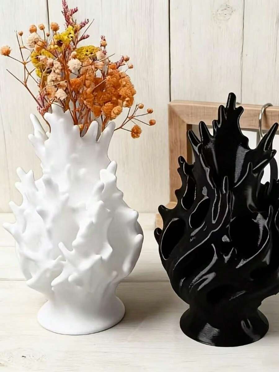 1pc Bohemian Style Vase Decor, With Wavy And Smooth Spherical Patterns, Lightweight Portable Decorative Piece For Home, Office, Wedding, Party - Elegant Desktop Vase