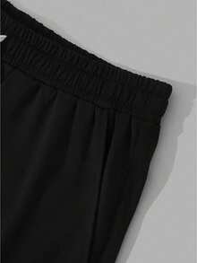 Fashion 2PC Set - Streetwear  Dark Skull Pattern Printed T-Shirt+Shorts, 100% Polyester Fiber, Breathable And Comfortable Streetwear Set - Black - View 4