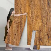 1卷复古棕色木纹自粘墙纸，加厚防水防潮，适用于客厅和卧室旧家具翻新，仿旧棕色木纹，客厅卧室墙面翻新神器 - 均碼 - 查看 3