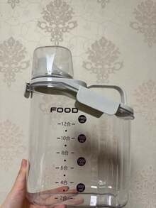 1个密封宠物食品储存盒 - 防潮透明，带量杯和提手 - 非常适合整理狗/猫干粮，方便喂食，宠物食品储存盒 - 2000毫升 - 查看 10