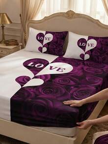 1 pieza Sábana ajustable, ropa de cama, protector de colchón, suave y cómoda, sábana amigable con la piel, adecuada para todas las estaciones, a prueba de polvo y antideslizante, funda de cama, se ajusta a camas individuales, dobles, queen y king, con un encantador patrón de rosas, lavable a máquina (funda de almohada no incluida), regalo perfecto para las fiestas, nueva llegada para primavera y verano - Multicolor - Ver 2