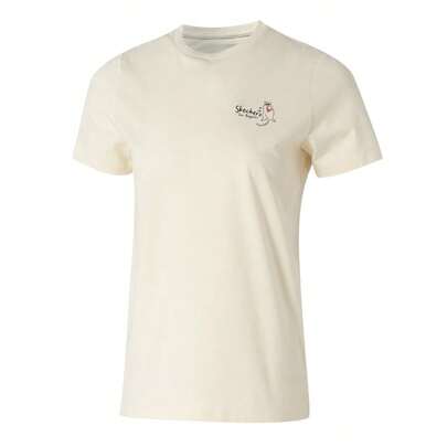 Skechers Knitted Round Neck Short Sleeve T-Shirt, Loose Fit Round Neck Women's Commuting, Sports & Casual Wear P225W302-00NA