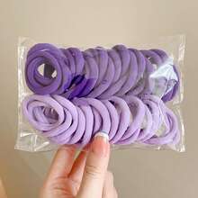 50pcs  High Elastic Hair Bands For Girls Hairband Rubber Band Ties Ponytail Holder Scrunchies Hair Accessories Girls Hair Accessories No Slipping - 紫色 - 查看 3