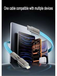 240W 超快充电线 - 全新硅胶双头设计，兼容 17/16/15/14/13/12/11/XS/8 和安卓设备，是居家、旅行和办公的理想之选。 - 彩色 - 查看 3