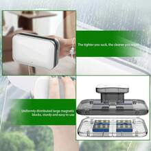 Double-Sided Magnetic Window Cleaner, High-Rise Window Magnetic Glass Cleaner With Safety Rope, Single-Handed Window Washing Tool, Double-Layer Glass Window Cleaner, Thick Glass Magnetic Window Cleaner, Stainless Window Cleaning Brush, Household Window Cleaning Tool - A - View 4