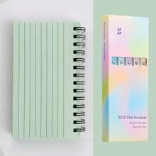 Tear-Off Notepad, Spiral Notebook, Word Notebook + 5pcs Ombre Black Ballpoint Pens - Multicolor - View 7