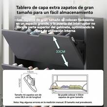 Mueble de Almacenamiento para Calzado Diario – Ideal para Quienes Buscan Orden, Comodidad y Estilo en la Zona de Entrada de su Hogar o Negocio,Zapatero Freestanding Blanco con Dos Cajones Abatibles – Mueble para Entrada que Almacena 4 Pares de Zapatos y Tiene Estante Superior para Decoración - Ver 9