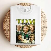 Camiseta de mujer con estampado TOM FELTON - Camiseta retro bootleg de Tom Felton, Tom Felton - Blanco - Ver 3