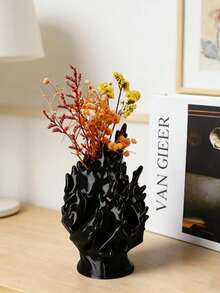 1pc Bohemian Style Vase Decor, With Wavy And Smooth Spherical Patterns, Lightweight Portable Decorative Piece For Home, Office, Wedding, Party - Elegant Desktop Vase - 1PCS - View 4