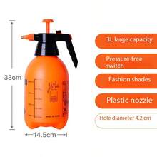 1 High-Capacity Air Pressure Sprayer With A 2L/3L Capacity, Featuring An Orange Bottle Body Paired With A Black Handle And An Orange Nozzle. The Design Is Simple And Practical. The Bottle Body Has Clear Markings For Easy And Precise Control Of Liquid Quantities. The Spout Diameter Is 4.2 Cm, Making It Convenient To Add Liquids. - B - View 8