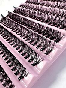 200簇D-DD卷度，高级睫毛嫁接套装 - 40D - 家用DIY，俄式卷度，簇状，蓬松，混合款式 - 10-16毫米 - 新手友好，可重复使用，日常佩戴，节日特效，假日礼物 - DD - 查看 4