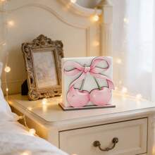 1/3pcs Cute Pink Cherry Heart Bow Print Wooden Napkin Tissue Box, Napkin Holder, Paper Towel Clip, Independent Desktop Centerpiece Decor, Suitable For Kitchen, Dining Table, Bedroom, Nightstand, Dorm, Wedding, Modern Home Decor - Multicolor - View 7