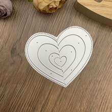 Heart-Shaped Background Board Labels, Metal Cutting Dies (For Card Making Set), Embossed Paper, Die Cutting Set, Scrapbooking Templates, Craft Tools, Machine Templates - Silver - View 3