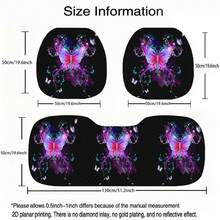 1 Set Luminous Butterfly Print Car Seat Cushion Cover, Front & Rear Seats, 5-Seat Car Universal New Design To Protect Your Car Seats, All Season Use - Cushion - View 11