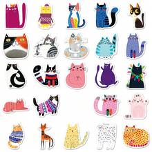 50pcs Colorful Graffiti Stickers, Cute Cat Stickers, Kawaii Stickers For Decorating Water Bottles, Guitars, Luggage, Phone Cases, Laptops, Skateboards, Gifts - A - View 2