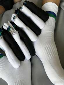 Calcetines de bádminton, de tela de toalla gruesa, absorbentes del sudor y resistentes a los olores, transpirables hasta el tobillo, calcetines deportivos profesionales, antideslizantes, para adolescentes - Multicolor - Ver 6