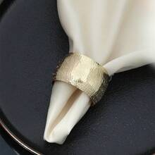 6-10个装 奢华优雅金属鼓形餐巾环，独特纹理设计，适用于派对、节日庆典和招待客人 - 彩色 - 查看 9