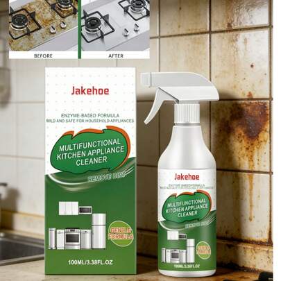 Kitchen Appliance Cleaner - Gently Cleans Grease And Dirt, Kitchen Appliance Cleaning Solution For Stove, Oven, Microwave, Sink, Tiles, Provides Shine And Luster, Suitable For Daily Household Kitchen Degreasing And Stain Removal
