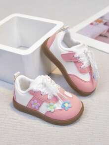 Infant Shoes Classic Retro Girls 3D Flower Soft Bottom Casual Toddler Shoes - Pink - View 9