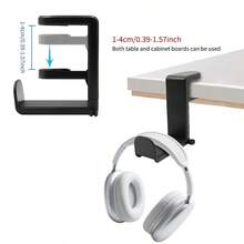 360 Degree Rotatable Under Desk Headphone Holder, No Drill Headphone Stand Hanger Organizer - Single Piece - View 6