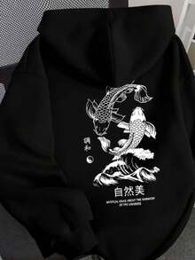 Kangaroo Hoodie, Casual Style For Winter, Unisex Cotton Sweatshirt, New Fashion. - 黑色 - 查看 2