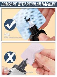 2000/1000/200片装指甲清洁湿巾 - 专业无绒指甲油卸除棉片，UV凝胶清洁纸巾，无香型美甲准备和完成清洁工具（蓝色） - 藍色 - 查看 3