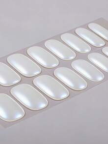 16pcs Retro Holographic Gradient Gel Nail Stickers, Iridescent Powder Design, Low Allergy, Protect Natural Nails, Long-Lasting, No UV Lamp Needed, Suitable For Women/Girls Daily, Social Events, Banquets, DIY Nail Art Supplies - Multicolor - View 3